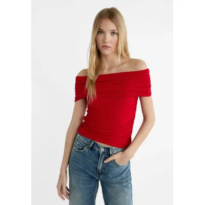 Stradivarius OFF-THE-SHOULDER - T-shirt con stampa