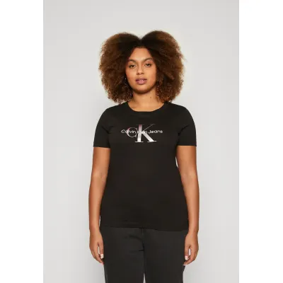 Calvin Klein Jeans Plus DIFFUSED MONOLOGO TEE - T-shirt con stampa