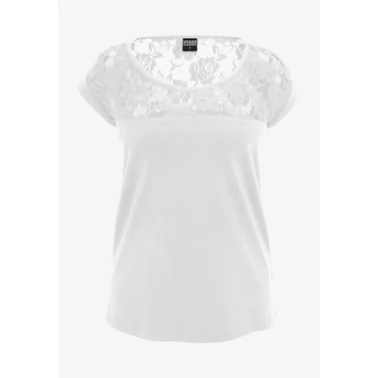 Urban Classics LADIES TOP LACES TEE - T-shirt con stampa