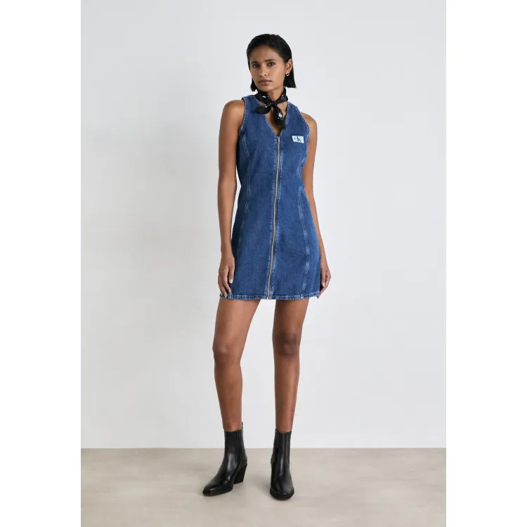Calvin Klein Jeans ZIP THROUGH SLEEVELESS DRESS - Vestito di jeans