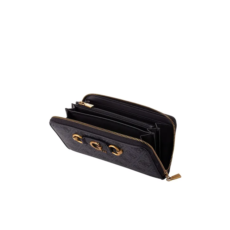 Guess IZZY ZIP AROUND COAL LOGO - Portafoglio