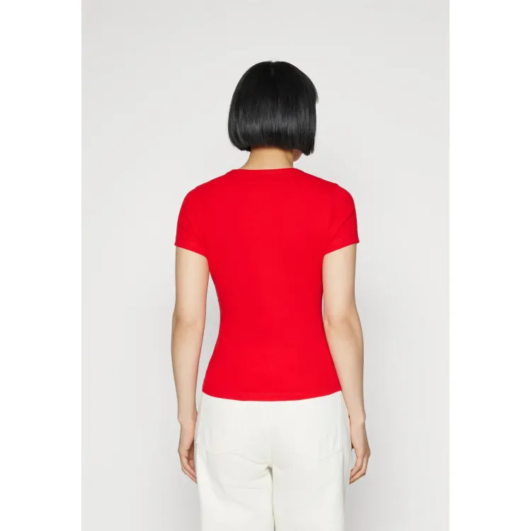 Tommy Jeans SLIM BADGE TEE - T-shirt con stampa