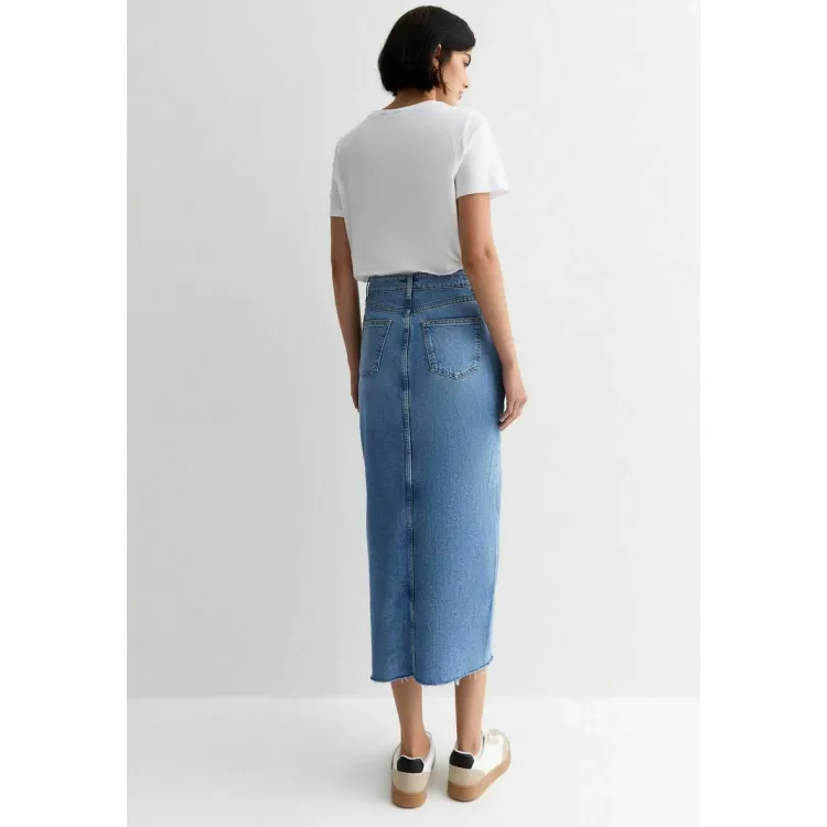 New Look HIGH WAIST SPLIT HEM MIDI - Gonna di jeans