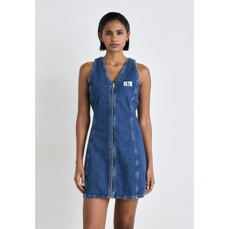 Calvin Klein Jeans ZIP THROUGH SLEEVELESS DRESS - Vestito di jeans