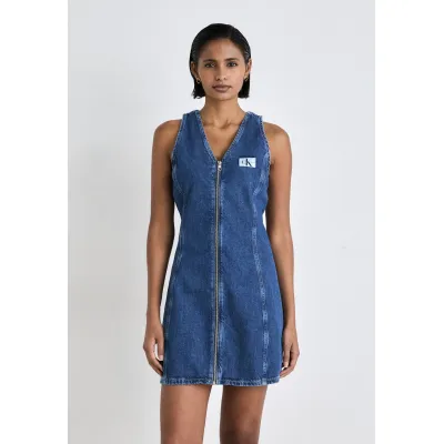 Calvin Klein Jeans ZIP THROUGH SLEEVELESS DRESS - Vestito di jeans