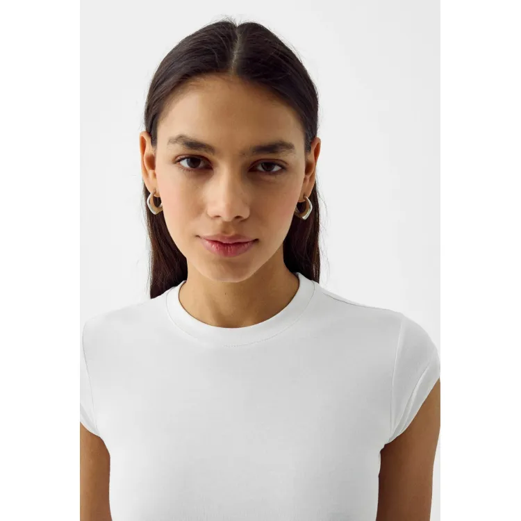 Bershka ROLLED-UP SLEEVES - 2-PACK - T-shirt basic