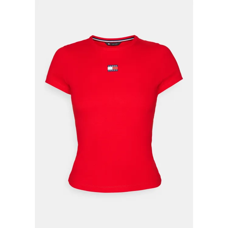Tommy Jeans SLIM BADGE TEE - T-shirt con stampa