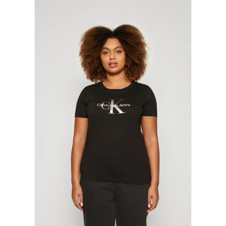 Calvin Klein Jeans Plus DIFFUSED MONOLOGO TEE - T-shirt con stampa