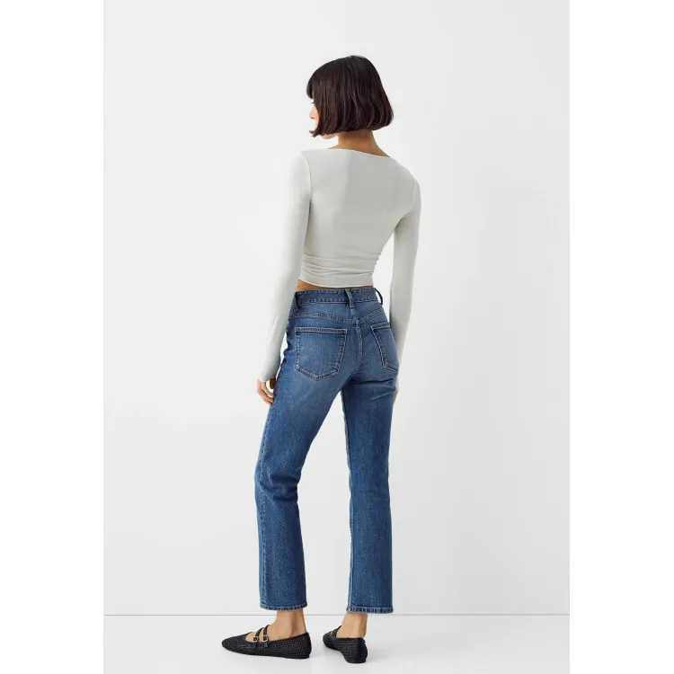 Bershka CROPPED - Jeans a sigaretta