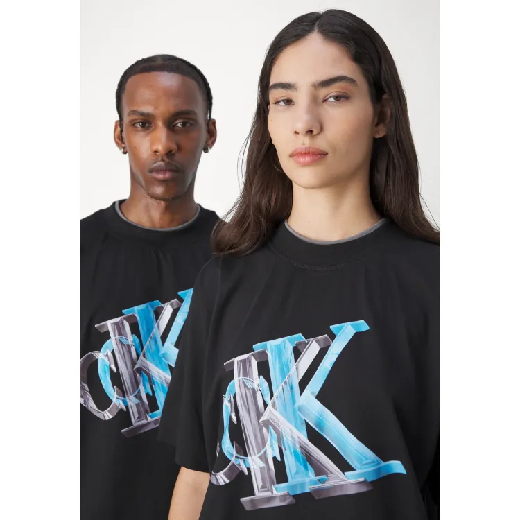 Calvin Klein Jeans 3D META MONOGRAM TEE UNISEX - T-shirt con stampa