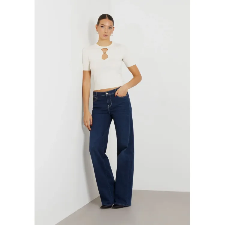 Guess RYLEE RN SS CUT OUT - T-shirt con stampa
