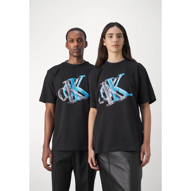 Calvin Klein Jeans 3D META MONOGRAM TEE UNISEX - T-shirt con stampa
