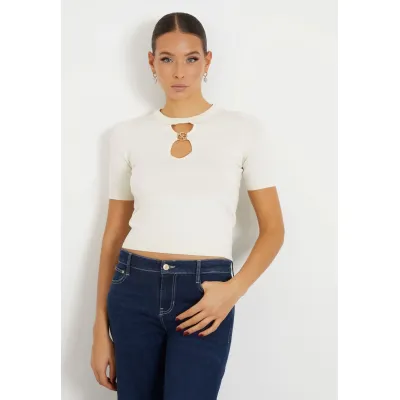 Guess RYLEE RN SS CUT OUT - T-shirt con stampa