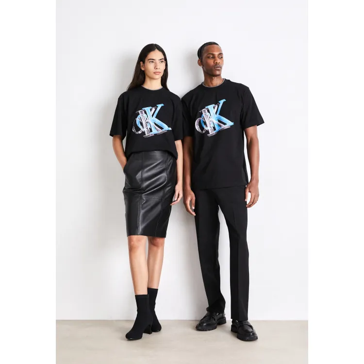 Calvin Klein Jeans 3D META MONOGRAM TEE UNISEX - T-shirt con stampa