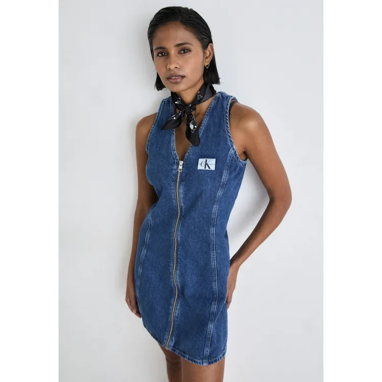 Calvin Klein Jeans ZIP THROUGH SLEEVELESS DRESS - Vestito di jeans