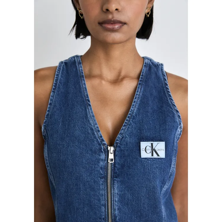 Calvin Klein Jeans ZIP THROUGH SLEEVELESS DRESS - Vestito di jeans